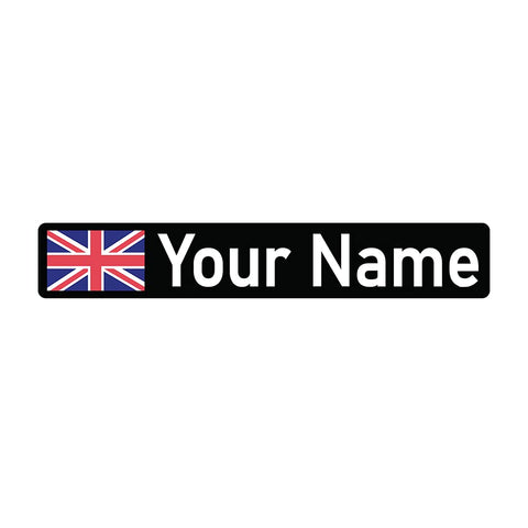Packwith Pack of 10 Black UK Personalised Flag Name Stickers Cycle Frame Stickers Bike Stickers for Frame (60 x 10 mm) Waterproof Bike Frame Stickers for Bikes