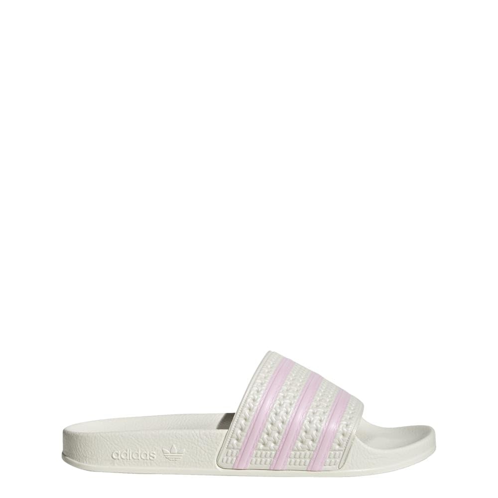 adidas Women's Adilette Slide Sandal, Off White/Clear Pink/Off White, 8
