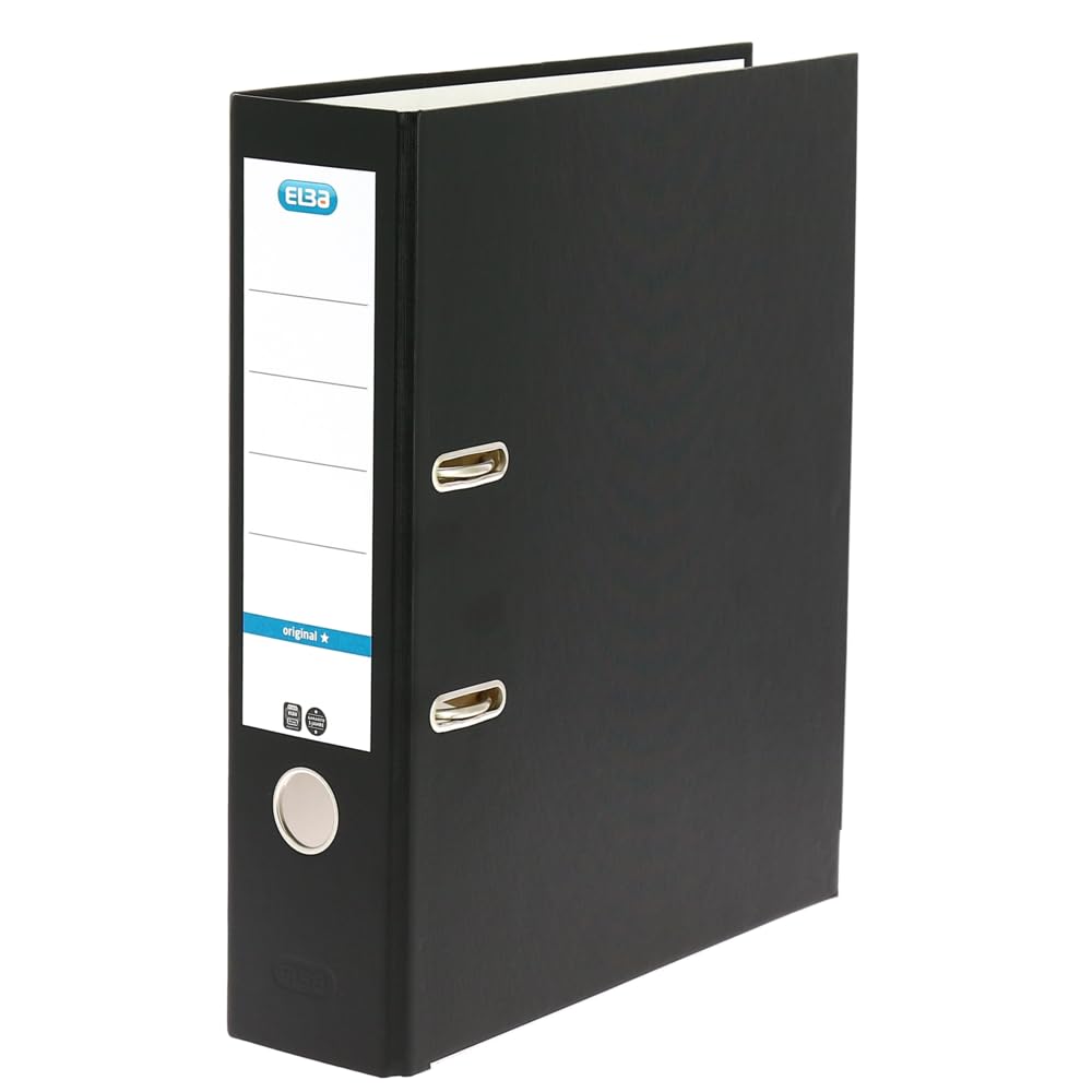 Elba A4 80 mm Board Lever Arch File - Black