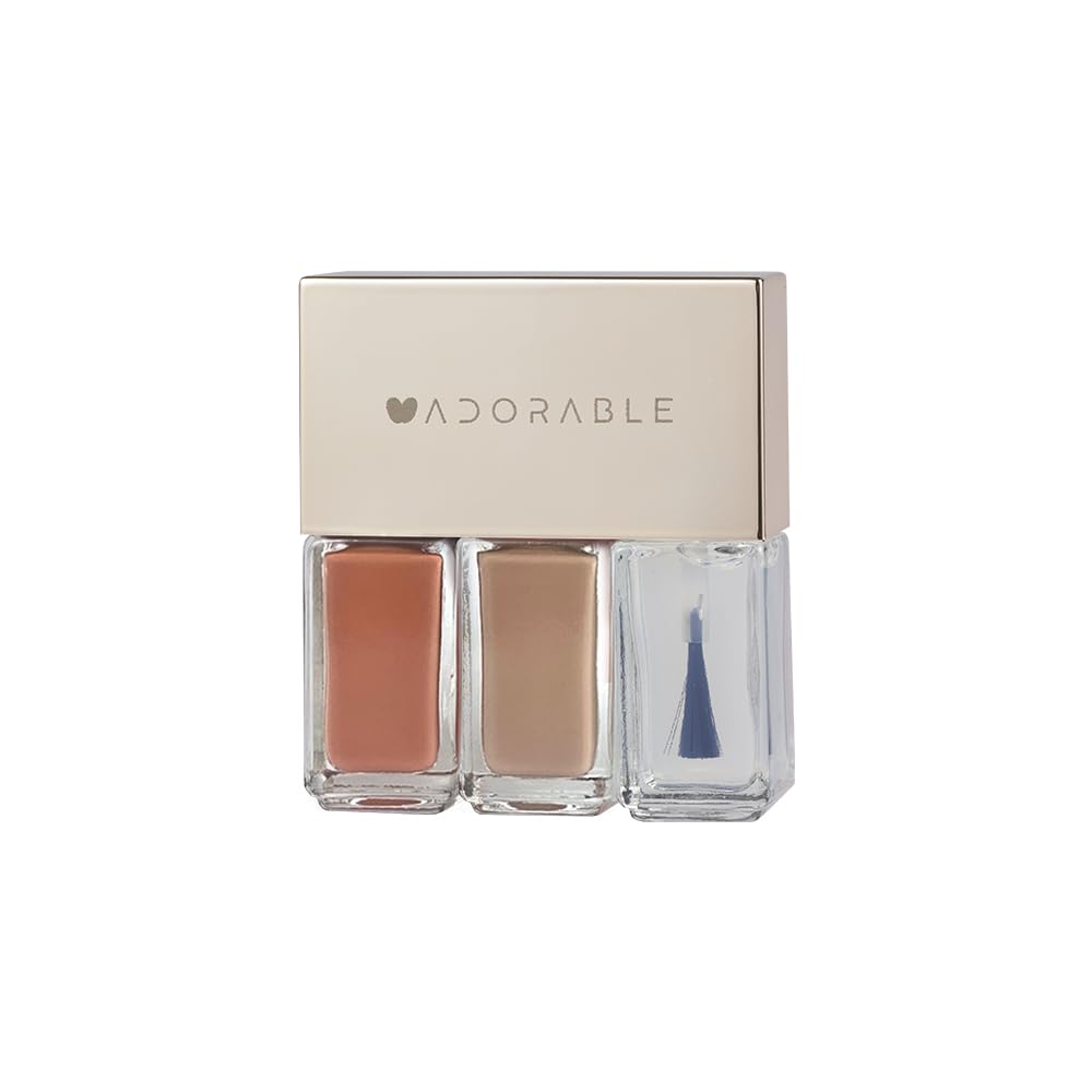 Pluchke Water-base Vegan Nail Polish 3pcs in set (2 Colors + Clear Top Coat), Eco-friendly Halal-Certificated Non-toxic Breathable Peel Off Peach & Pale Peach color (No 13 Peach Rose, 0.51 fl oz)