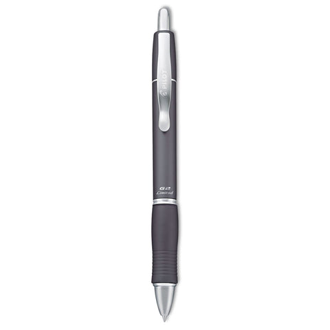 PILOT G2 Limited Refillable & Retractable Rolling Ball Gel Pen, Fine Point, Gray Barrel, Black Ink, Single Pen (31536)