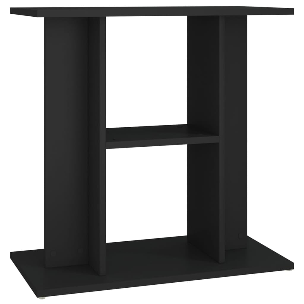 vidaXL Aquarium Stand in Black - Engineered Wood, Multi-Tiered Storage, Modern Design, 60x30x60 cm