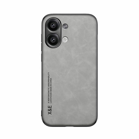 Kepuch Silklike Case for Redmi Note 13 4G - Cover Bumper Built-in Metal Plate for Redmi Note 13 4G - Gray
