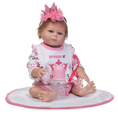 iCradle 20 Inch 50cm Realistic Reborn Doll Full Body Vinyl Silicone Anatomically Correct Real Life Like Baby Girl Doll True Looking Newborn Dolls Child Toy Free Xmas Present for Age 3+