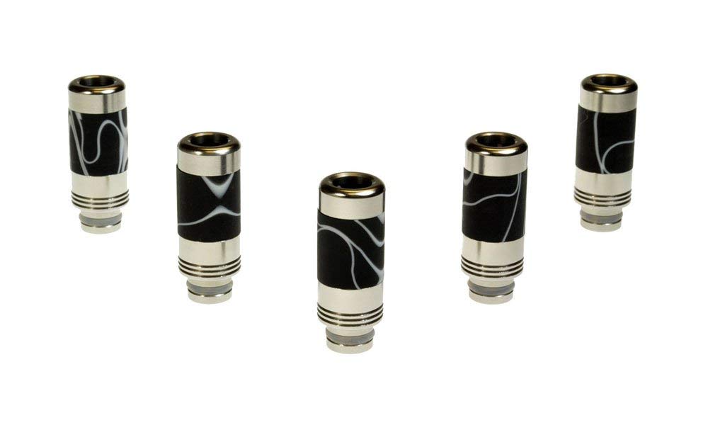 Armerah Marble 510 Drip Tip e-cig Mouthpiece Tall/Plastic/Stainless 5 Pack in Black