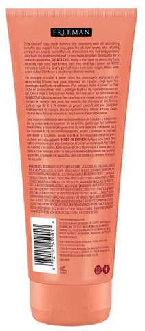 Freeman Feeling Beautiful Peel-Away Clay Mask, Sweet Tea & Lemon 6 oz (Pack of 4)