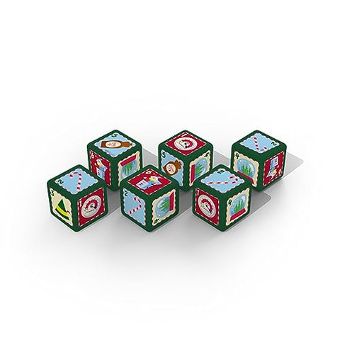 Elf Dice Set | Collectible d6 Dice Featuring Characters & References - Christmas Cheer Level, Candy Cane, Buddy's Hat, Snow Globe, Syrup, Jack-in-The-Box | Officially Licensed 6-Sided Dice