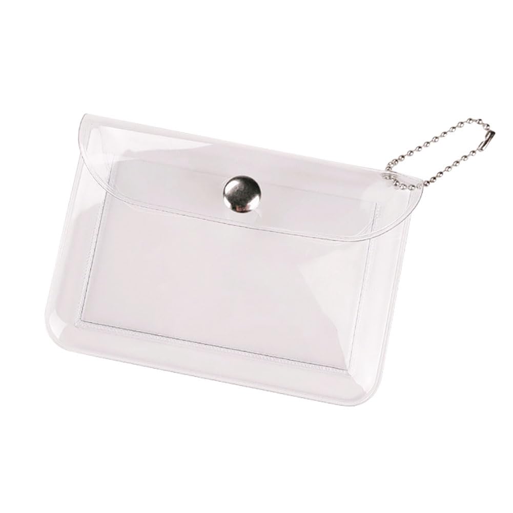 3 Pcs Womens Transparent Card Holder Wallet Small Coin Purse Keychain Mini Change Pouch Credit Card Case Clear