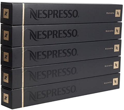 Nespresso Ristretto Coffee 50 Capsules Pods 5 Sleeves Long Expiry