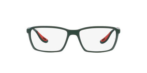 Ray-Ban RX7213M Scuderia Ferrari Collection Square Prescription Eyewear Frames, Matte Green/Demo Lens, 54 mm