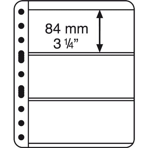 5 Heavy Duty Lighthouse Vario Plus 3S Stamp Pages - Black 3 Pocket Pages - 5 Pack