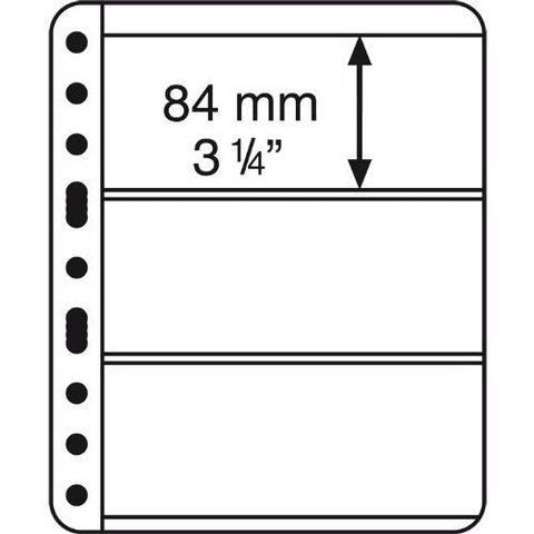 5 Heavy Duty Lighthouse Vario Plus 3S Stamp Pages - Black 3 Pocket Pages - 5 Pack