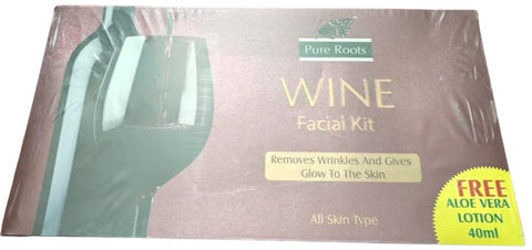 Generic Red Wine Flavour Facial Kit Herbal Indian Organic Products Skincare Facial Kit (with Free 100 Grams Aloevera Lotion), Hiran03/23-36