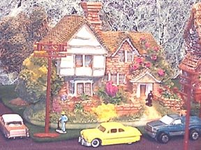 Miniature trains detailed Cottage House #68 for possible use with N scale trains
