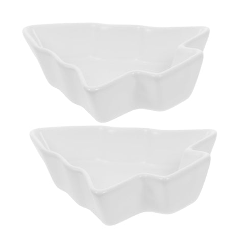 Operitacx White Set Christmas Dinnerware 2Pcs Snack Trays Dry Fruit Trays Candy Dishes Multi-Function Plates Christmas Tree Containers Ceramic Christmas Serving Tray Fruit Snacks