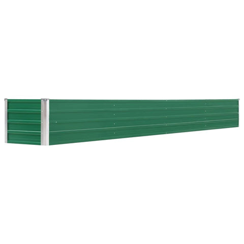 vidaXL Garden Raised Bed Galvanised Steel, Rectangular Garden Planter for Flowers and Planters, Bottomless Raised Flower Bed, Weather-Resistant, Green, 126"x15.7"x17.7"