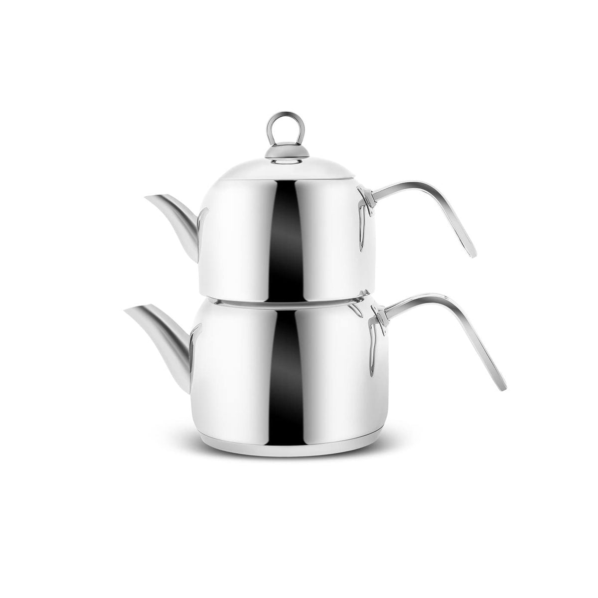 Karaca Urban Metal Teapot Set, Mini, 26cm, Teapot & Lid, Tea Kettle, Silver