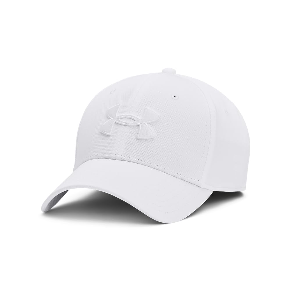 Under Armour Men's Blitzing Cap Stretch Fit, (102) White / / White, Medium/Large