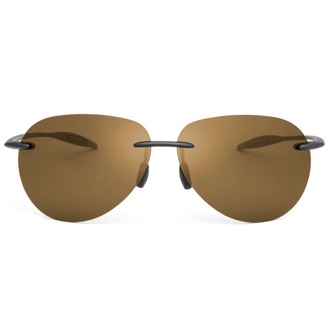 Rimless Polarized Sports Sunglasses for Men Women Driving Cycling Running Fishing Golf UV Protection Sun Glasses Fashion Unisex Shades Retro Eyeglasses Anti Glare Classic Mirror Lens Eyewear - Brown