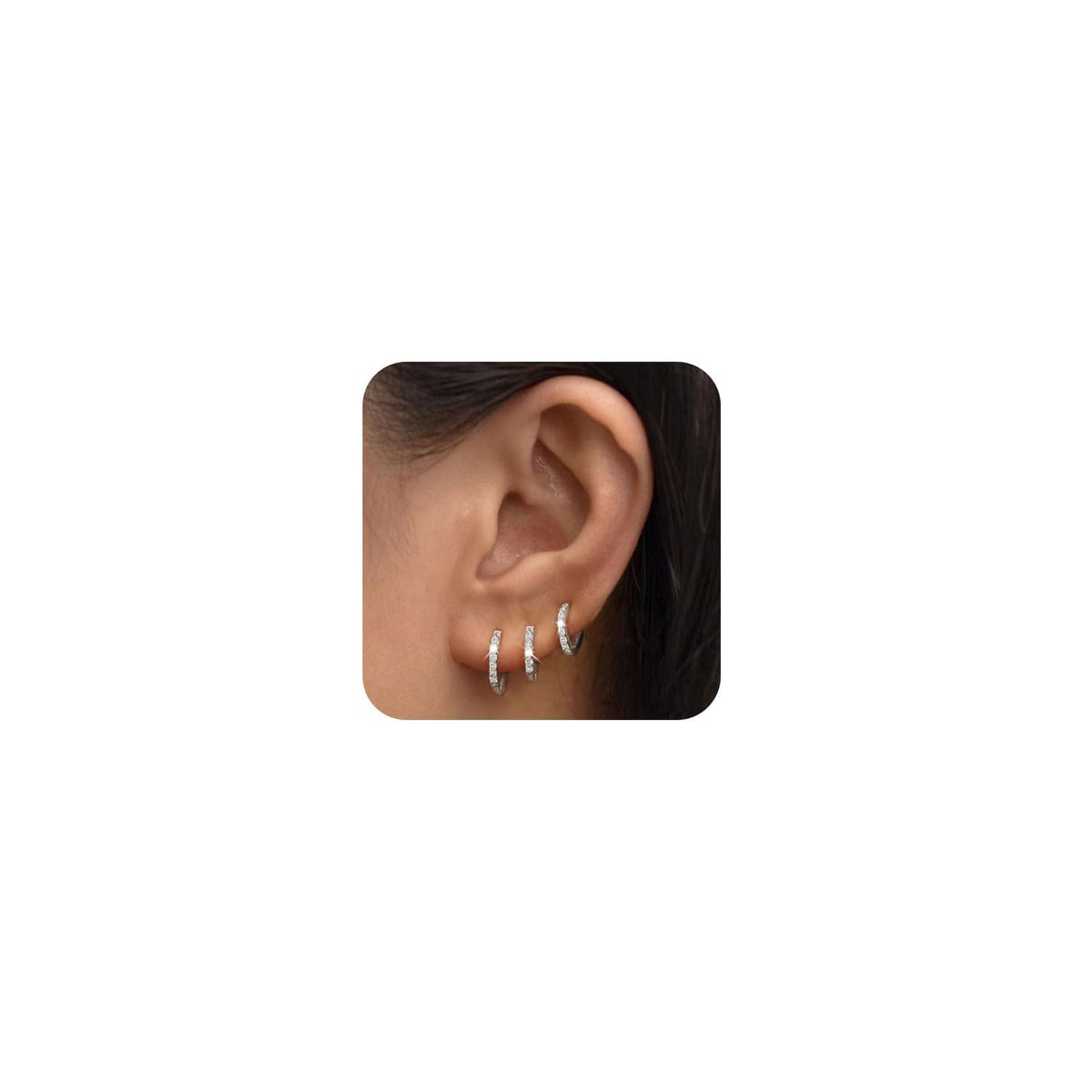 Kenivira Silver Hoop Earrings for Women,Small Silver Hoop Earrings Set,S925 Sterling Silver Huggie Hoop Earrings Hypoallergenic,3Pairs Tiny Silver Hoops Non Tarnish