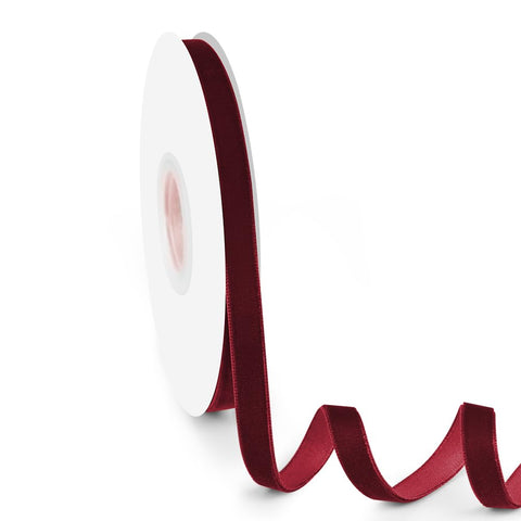 Isaspire 3/8" Wide Velvet Ribbon, 10 Yards - Burgundy Velvet Ribbon on Spool for Crafts, Gift Wrapping, DIY, Hair Bows, Wedding Invitations, Parties, Valentine's Day, and Christmas