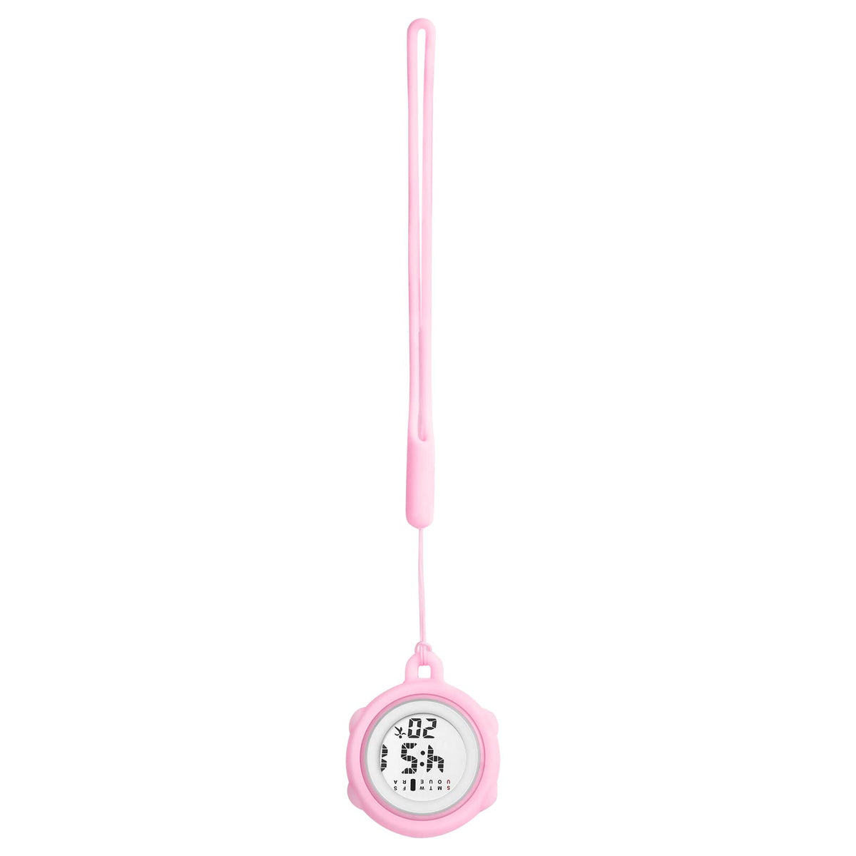 OIDEA Digital Nurse Watch for Nurses Doctors: Carabiner Watch Clip-on Hanging Lapel Watch Detachable Case Silicone Cover Brooch Fob Watch Pocket Watch for Women Men, Pink