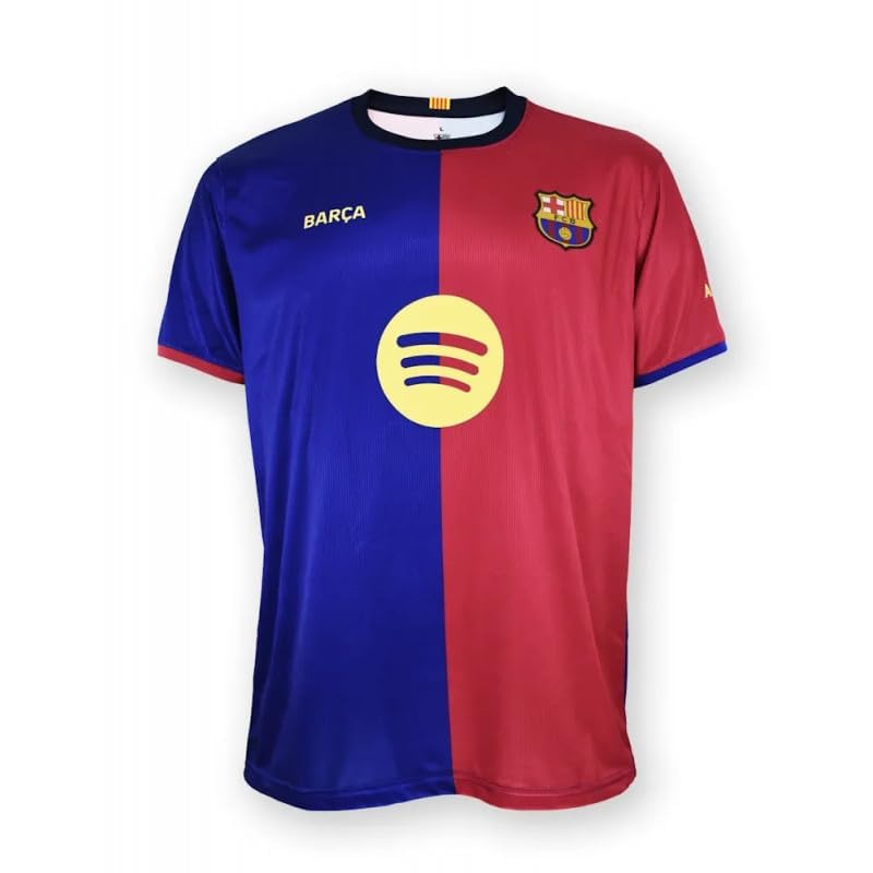 JYC CREATIVE Barcelona Home Shirt 24/25 Season - Barcelona Official Football Kit - Soft and Comfortable Fabric - Adult - Unisex, T-Shirt, L