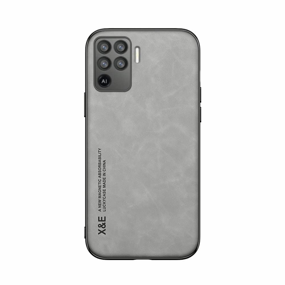 Kepuch Silklike Case for Oppo A94 4G/F19 Pro/Reno 5F/Reno 5 Lite - Cover Bumper Built-in Metal Plate for Oppo A94 4G/F19 Pro/Reno 5F/Reno 5 Lite - Gray
