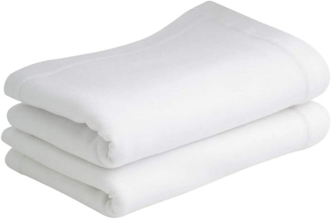 Bloomsbury Mill - Flat Sheets for Baby Pram, Crib, Cot & Moses Basket - 2 Pack - 100% Skin Sensitive Organic Cotton - Soft and Breathable Jersey Baby Sheets for Newborn - Plain White - 75x100cm