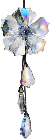 Stiesy 1 Pcs AB Colour Crystal Flower Prism Suncatcher Rainbow Maker Pendant Hanging Decoration Ornament for Outdoor Home Garden Car Decor