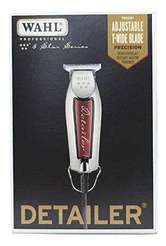 Wahl Professional 5-Star Detailer with Adjustable T Blade for Extremely Close Trimming and Clean and Crisp Lines for Professional Barbers and Stylists - Model 808, Silver, 1 Count (Pack of 1)