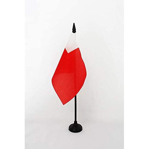 Abu Dhabi Table Flag 4'' x 6'' - UAE Emirate of Abu Dhabi Desk Flag 15 x 10 cm - Black plastic stick and base- AZ FLAG