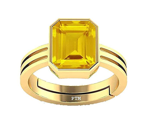 Ayush Gems 8.25 Ratti 7.50 Carat A+ Quality Natural Yellow Sapphire Pukhraj Gemstone Ring for Women Men, Loose Gemstone, Yellow Sapphire, Loose Gemstone,, Loose Gemstone, Yellow Sapphire