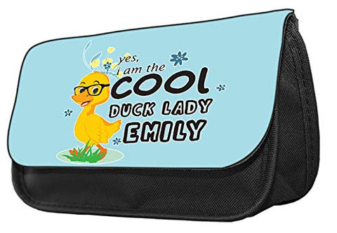 Personalised I Am The Cool Duck Lady Themed Funny Pencil Case. Make up case, Back to School Gift.