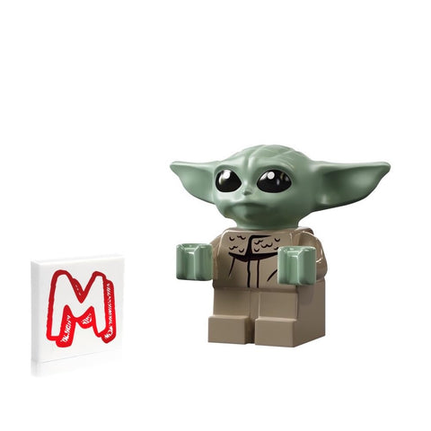 LEGO Star Wars The Mandalorian Minifigure - Baby Yoda Grogu (The Child) with Minifigureland Tile 75292
