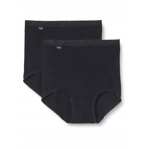 Sloggi 2 x Basic+ Cotton Rich Maxi Brief Black 12