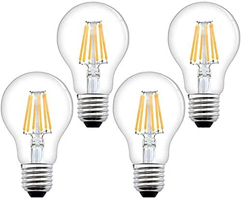 Bonlux 8W E27 Screw Antique Dimmable LED Filament Bulb Warm White 2700K ES A60 GLS Globe LED Vintage Edison Screw Light Bulb Classic 80W Equivalent 750lm Energy Saving Bulbs (4-Pack)