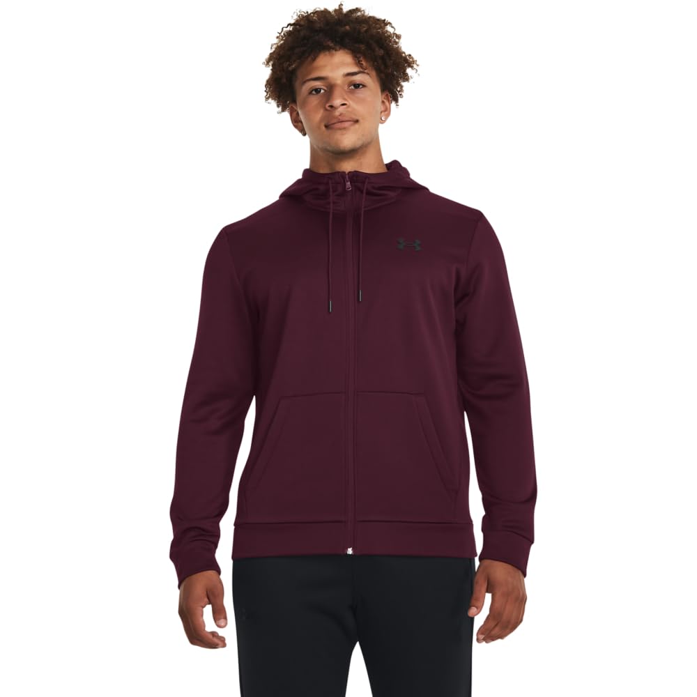 Under Armour Mens Fleece Full Zip Hoodie Maroon M