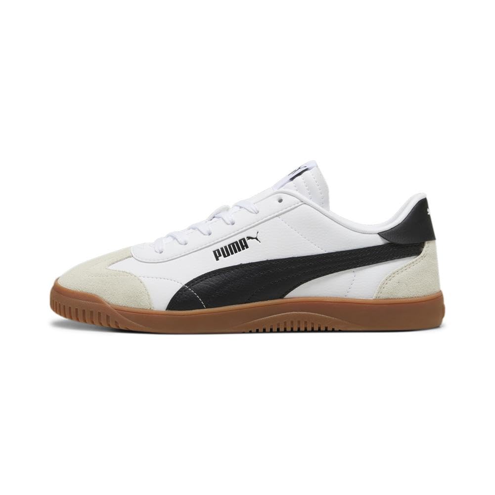 PUMA Womens Club 5v5 Sneaker, PUMA Womens White-PUMA Womens Black-Vapor Gray, 8.5