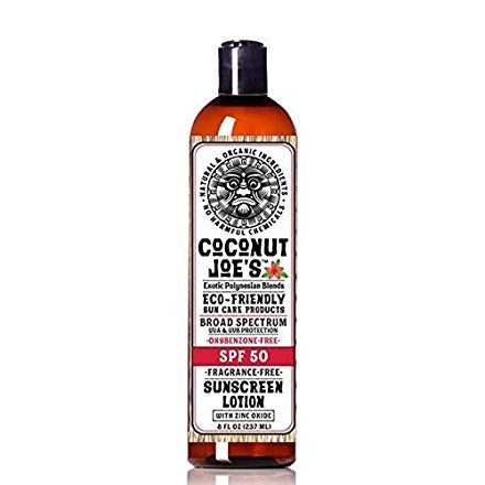 Zinc Oxide Sunscreen from Coconut Joe's | Natural & Organic Sunscreen Lotion, Mineral Sunscreen, SPF 50, Fragrance Free Sunscreen, 8 ounce bottle