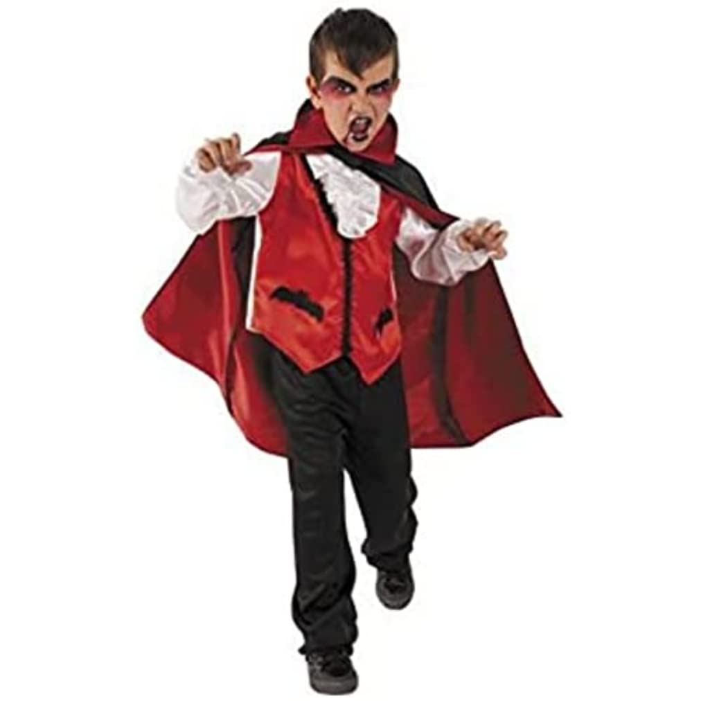 Rubieâ€™s Count Dracula costume for children, dress with white shirt, vest, cape and pants, official for Halloween, M (5-7 years old)