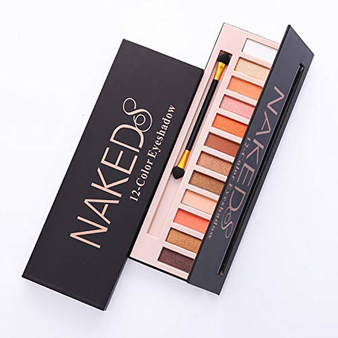 Generic 12 Colors Naked Eyeshadow Palette, Natural Nude Matte Pigment Eye Shadow Palette Makeup, With Brush, Long Lasting & Waterproof Smokey Professional Beauty Eye Makeup Kit?Matte?