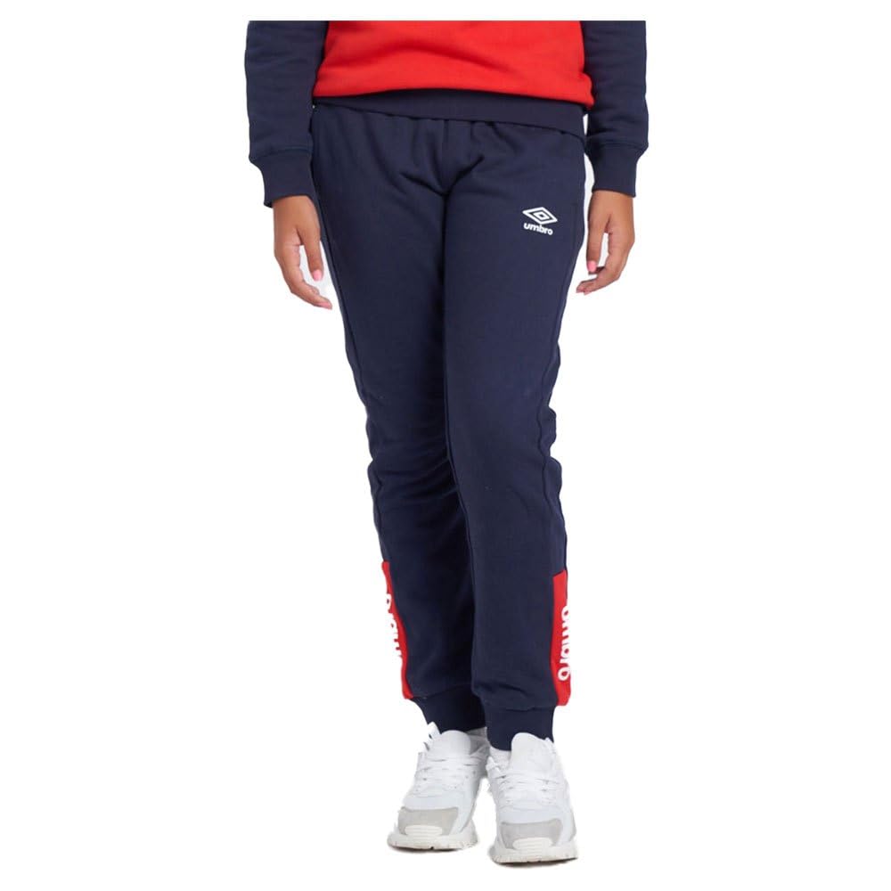 UMBRO Men's FW Sportswear Jogger Casual Pants, Dark Navy/Vermillion, 32-34