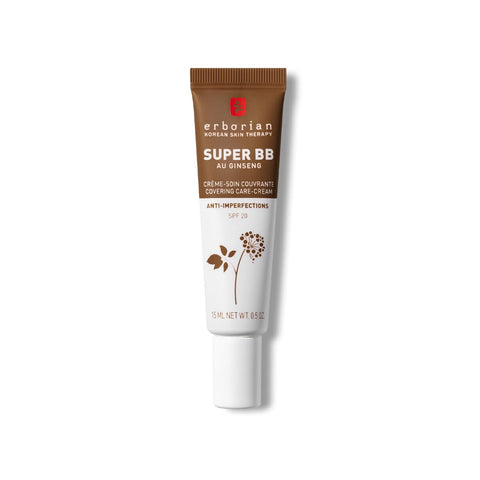 Erborian Super BB Cream with Ginseng - Full coverage BB cream for acne prone skin - Chocolat 15ML