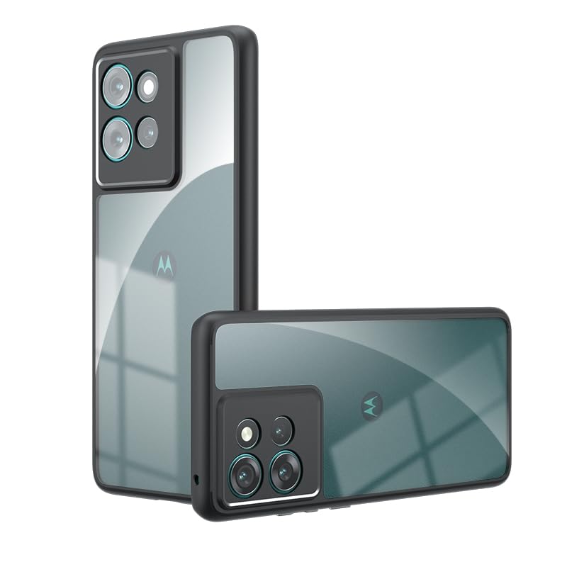RanTuo Case Compatible with Motorola Edge 50, Anti-Scratch, Soft Silicone Frame, Hard PC Back, Shockproof, Transparent, Cover compatible with Motorola Edge 50.(Transparent)