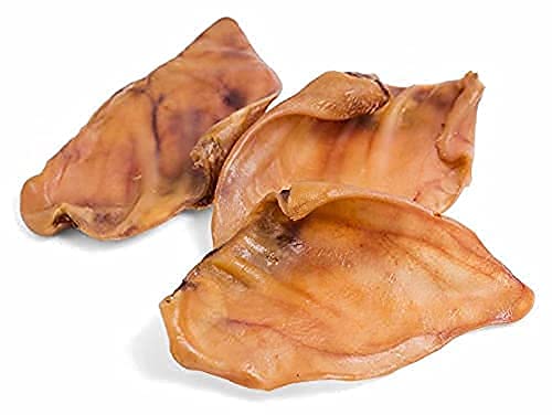 Pawkaboo Natural Dog Treat - Extra LARGE Premium Quality Air Dried Pigs Ears for Dogs - Healthy Treat Grade A Bigger Dog Chew Treat 45g - 60g Each (20)