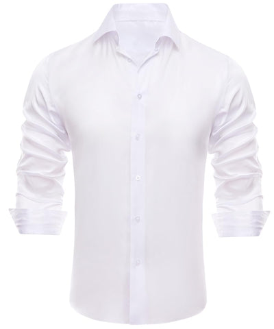 Dubulle Mens Long Sleeve Dress Shirt Floral Paisley Casual Button Down Shirts for Men Wedding Suit,Chiffon White,3X-Large