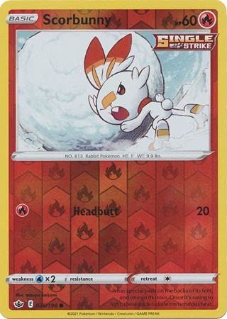 Scorbunny - 026/198 - Common - Reverse Holo - Sword & Shield - Chilling Reign