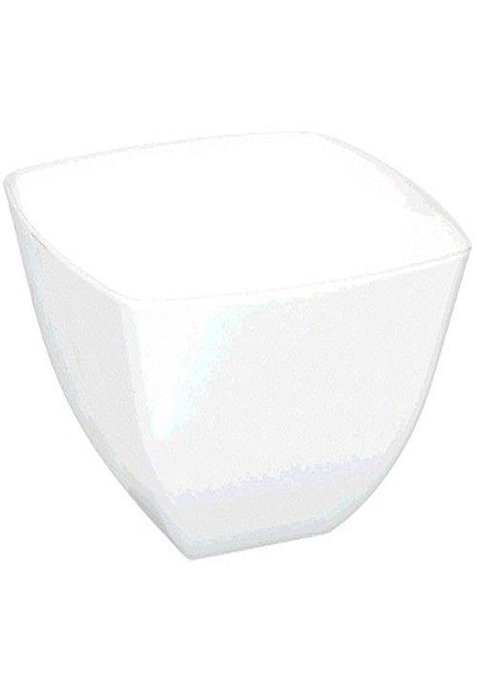 Party Perfect Decorative Mini Bowl Tableware, White, Plastic , 8 Ounces, Pack Of 10