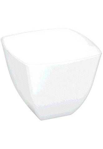 Party Perfect Decorative Mini Bowl Tableware, White, Plastic , 8 Ounces, Pack Of 10